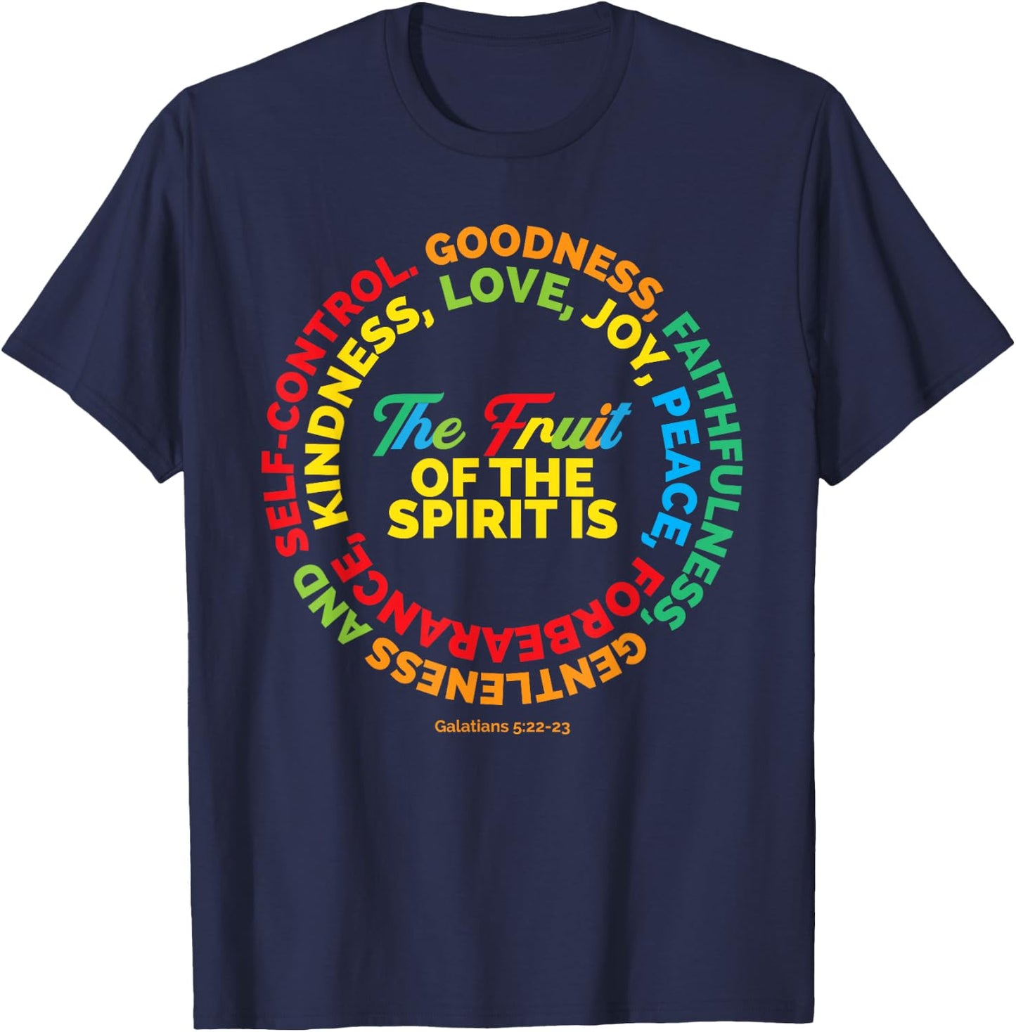 Fruit of The Spirit Christian T-Shirt - T-Shirt | Navy