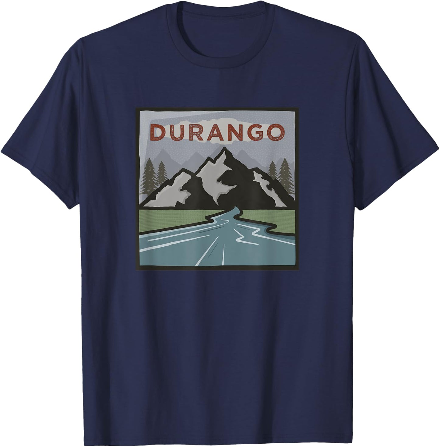Vintage Durango, CO Illustration / Retro Durango, CO T-Shirt - T-Shirt | Navy