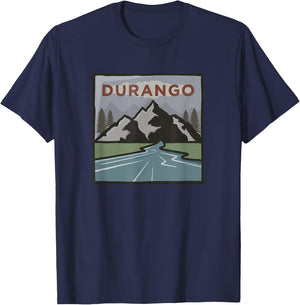 Vintage Durango, CO Illustration / Retro Durango, CO T-Shirt - T-Shirt | Navy
