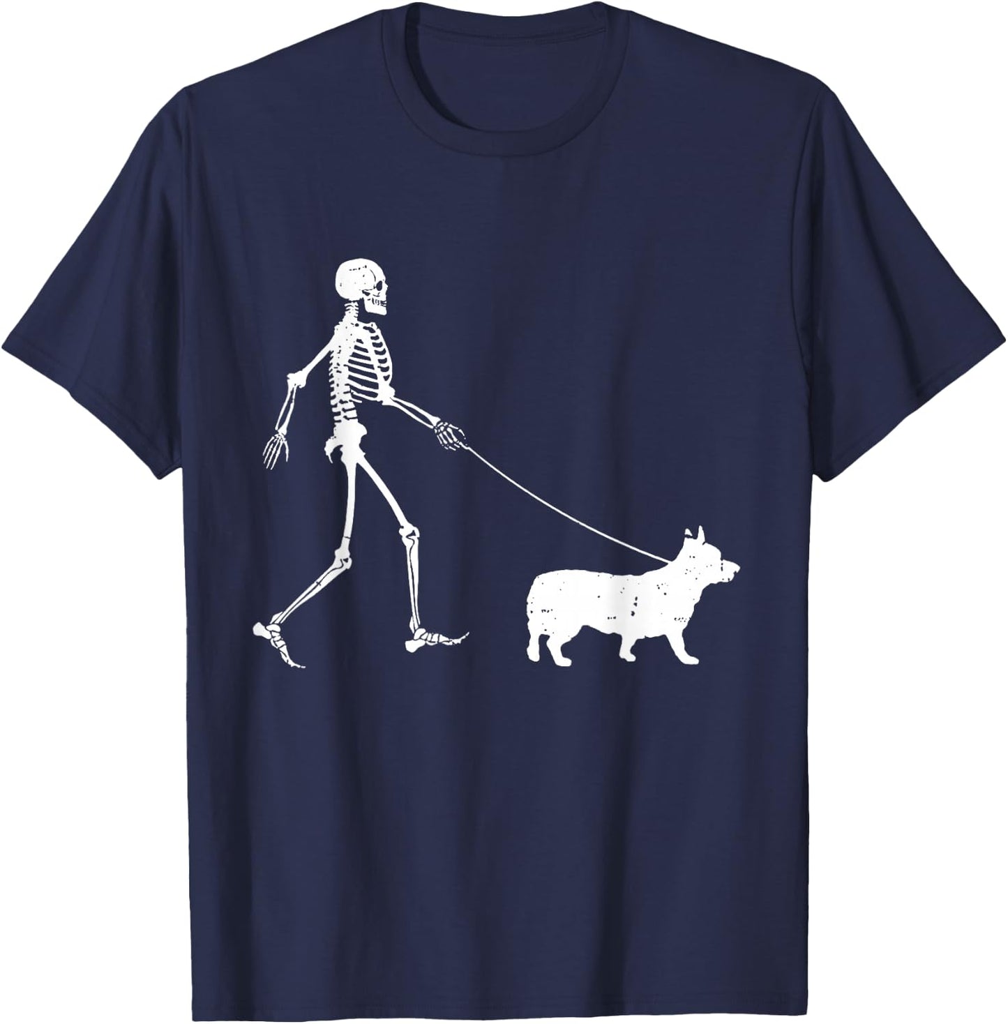 Welsh Corgi Halloween Skeleton, Funny Halloween T-Shirt - T-Shirt | Navy