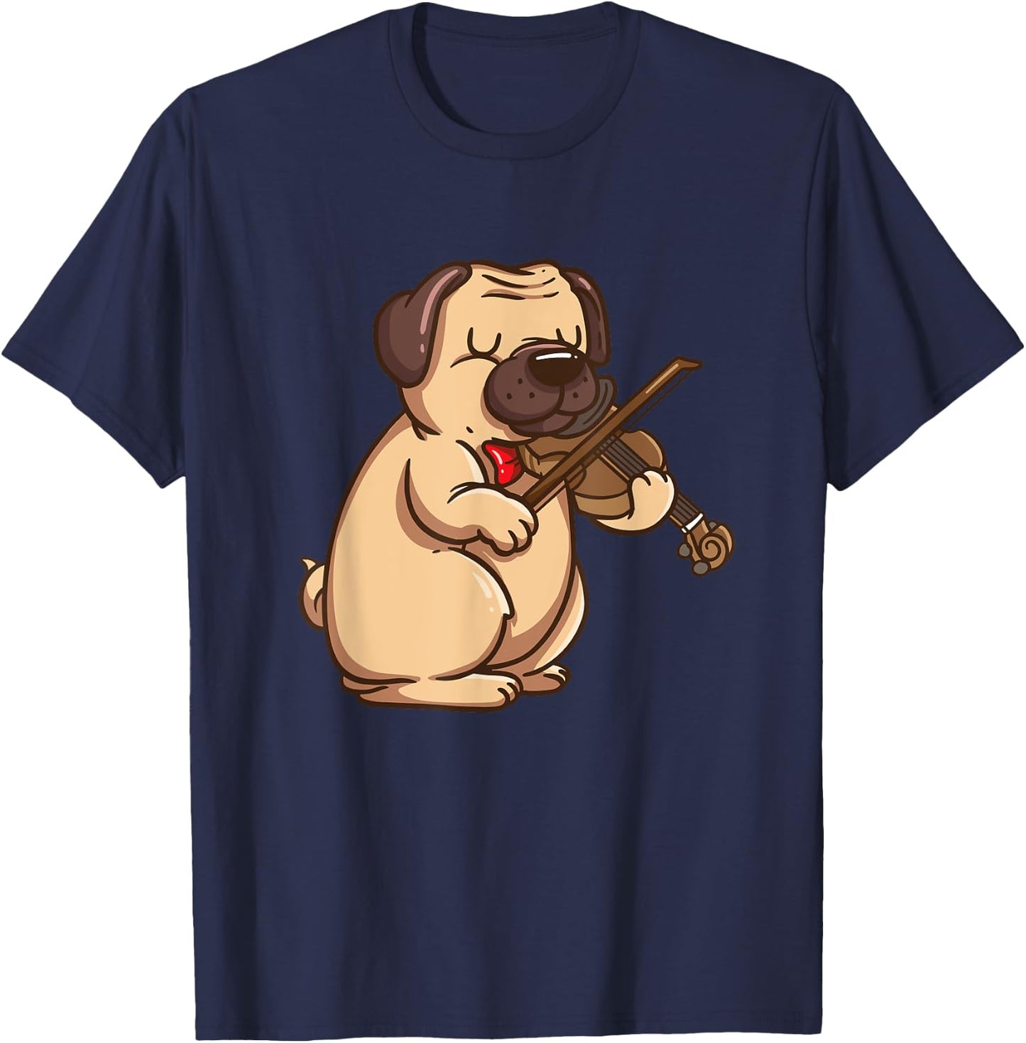 Geiger Pug Dog Violin Viola Player Music Gift T-Shirt - T-Shirt | Navy