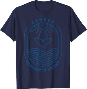 Vintage Vancouver Island Canada Whale Watching Spots T-Shirt - T-Shirt | Navy
