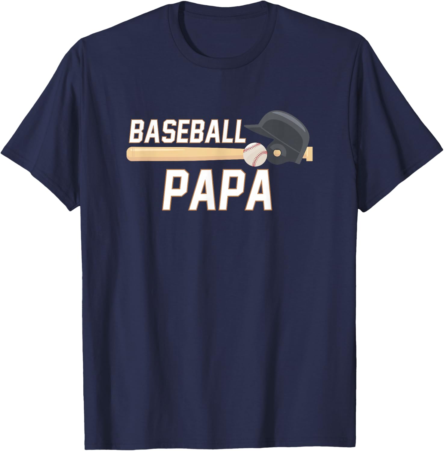 Baseball Papa Fathers Day Baseball Grandpa T-Shirt - T-Shirt | Navy