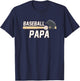 Baseball Papa Fathers Day Baseball Grandpa T-Shirt - T-Shirt | Navy