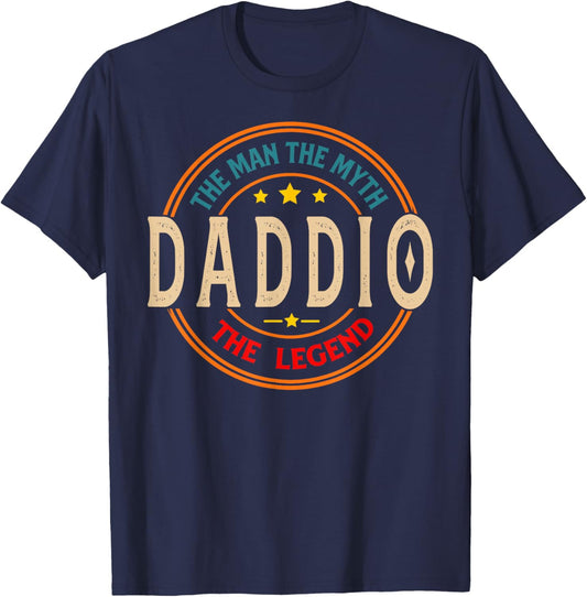 DADDIO The Legend The Man, Funny DADDIO Fathers Day T-Shirt - T-Shirt | Navy
