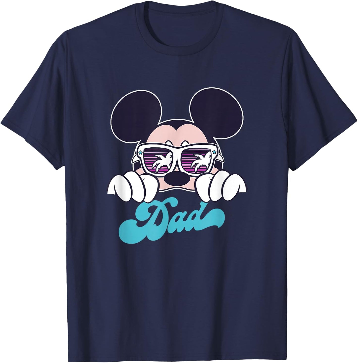 Disney Mickey and Friends Cool Mickey Summer Vibes Dad Logo T-Shirt - T-Shirt | Navy
