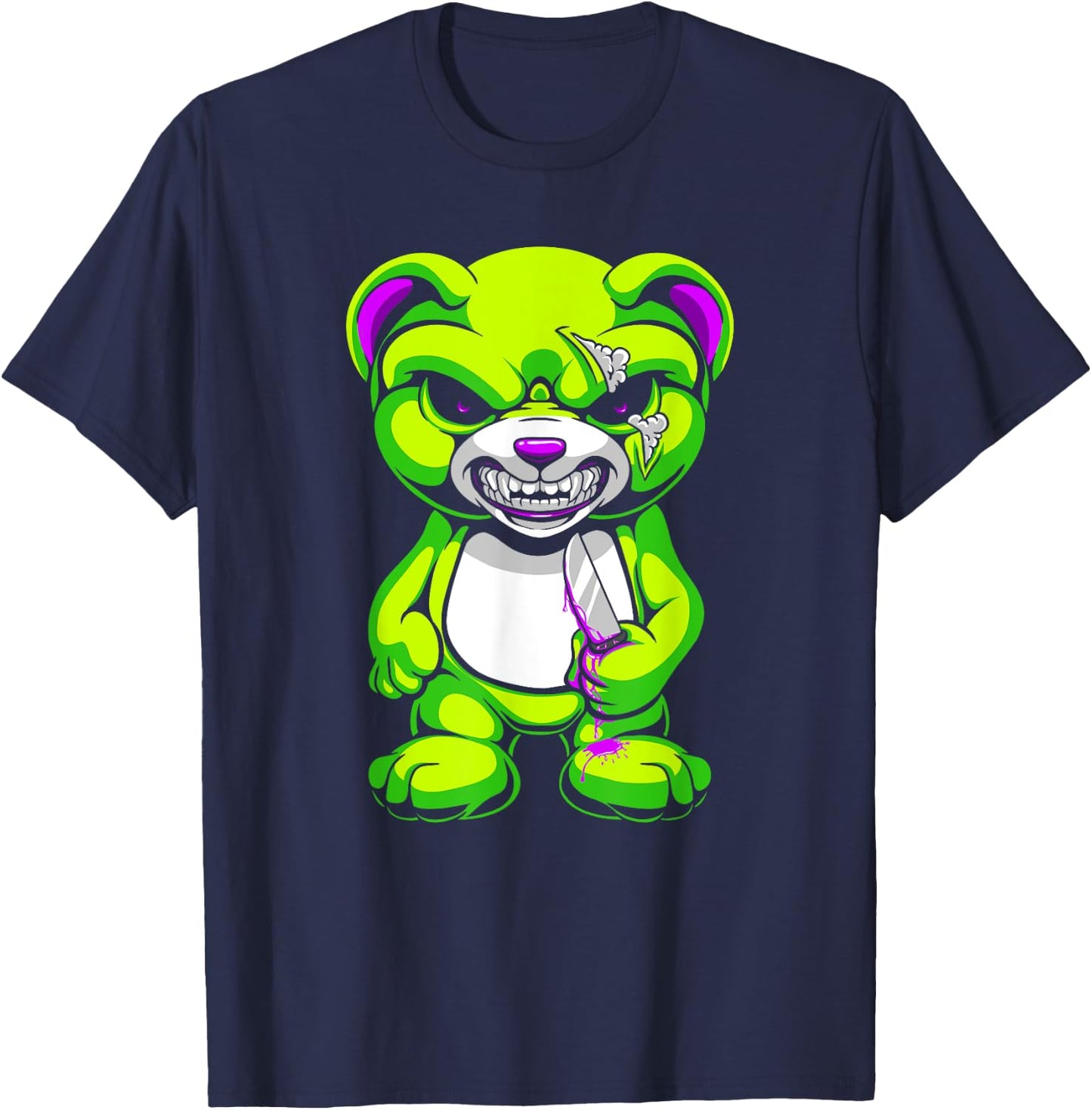 Pastel Goth Teddy Bear Shirt Halloween Bear Horror T-Shirt - T-Shirt | Navy