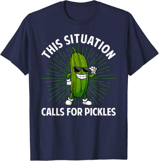 Pickle Design Women Kids Cucumber Dill Pickle Lover T-Shirt - T-Shirt | Navy