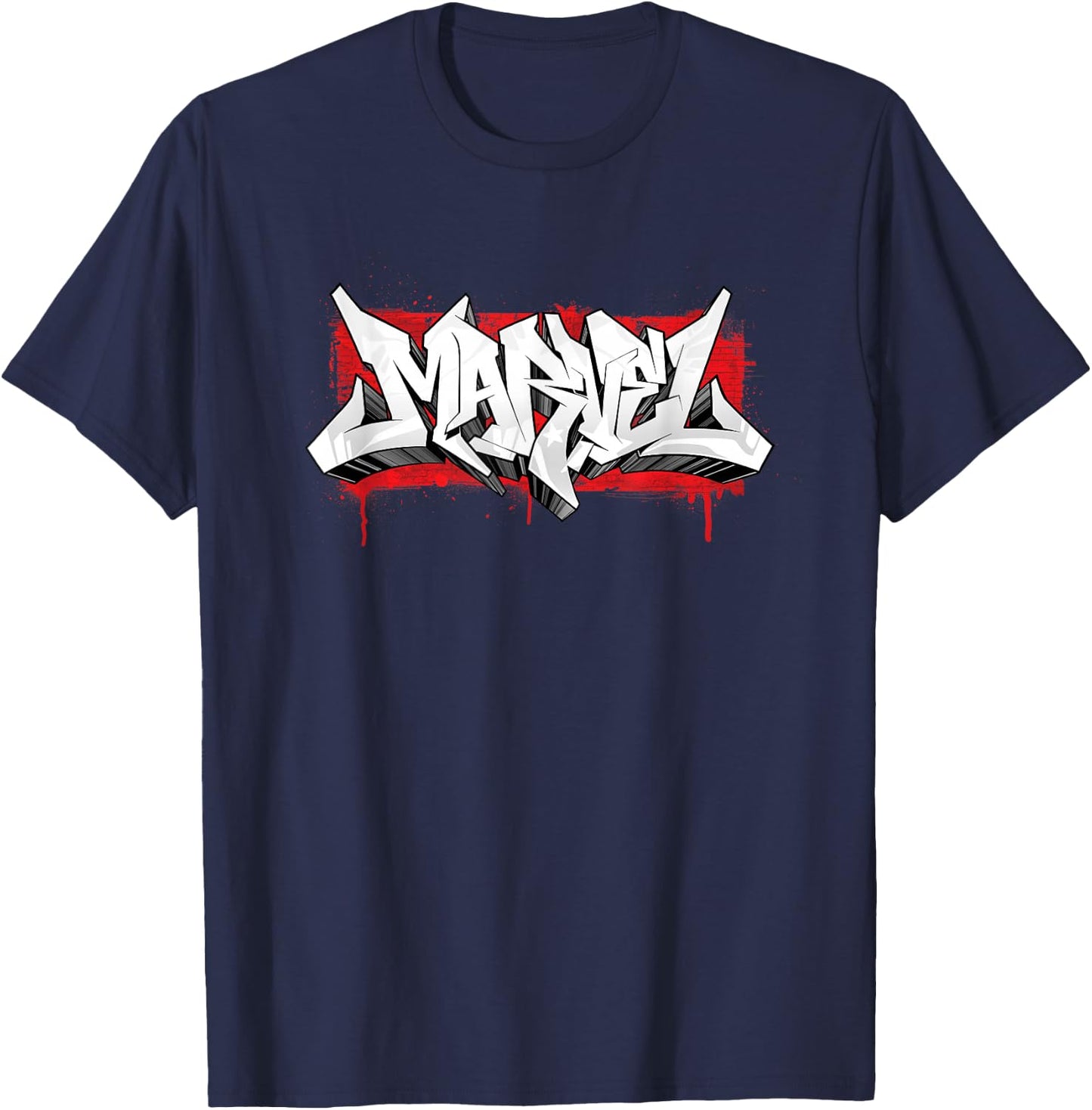 Marvel Graffiti Brick Logo T-Shirt - T-Shirt | Navy