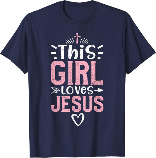This Girl Loves Jesus - Church T-Shirt - T-Shirt | Navy