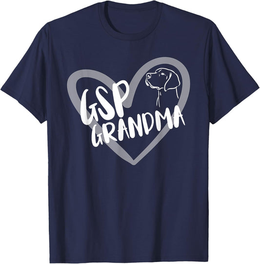 GSP Grandma Heart German Shorthaired Pointer Dog Lover T-Shirt - T-Shirt | Navy