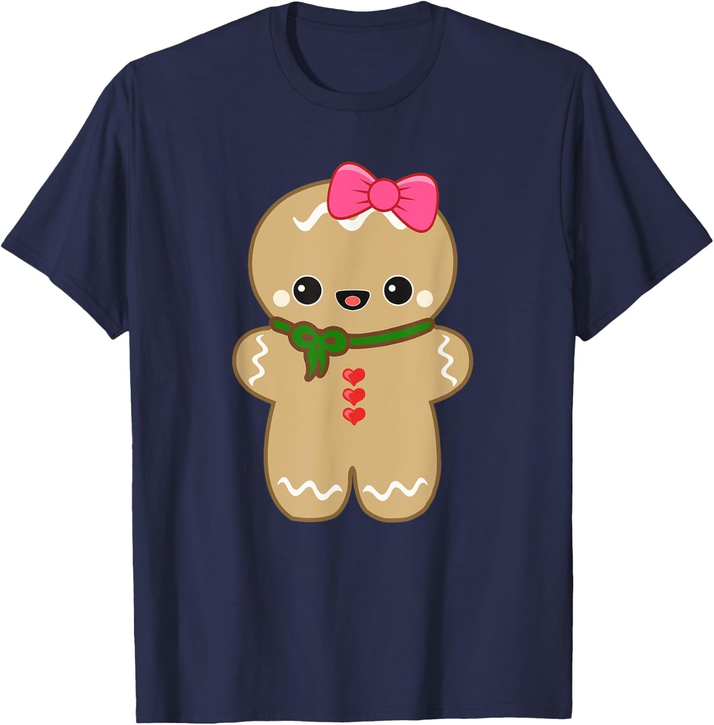 Funny Gingerbread Man Christmas Women & Girl T-Shirt - T-Shirt | Navy