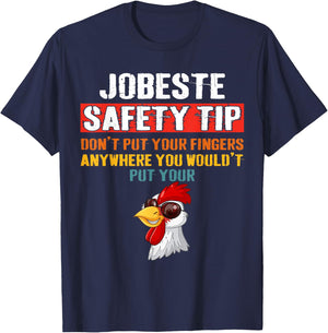 Jobsite Safety funny Tip Don't Put Your Fingers retro design T-Shirt - T-Shirt | Navy