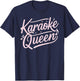 Karaoke Queen Pink Text Music Notes T-Shirt - T-Shirt | Navy
