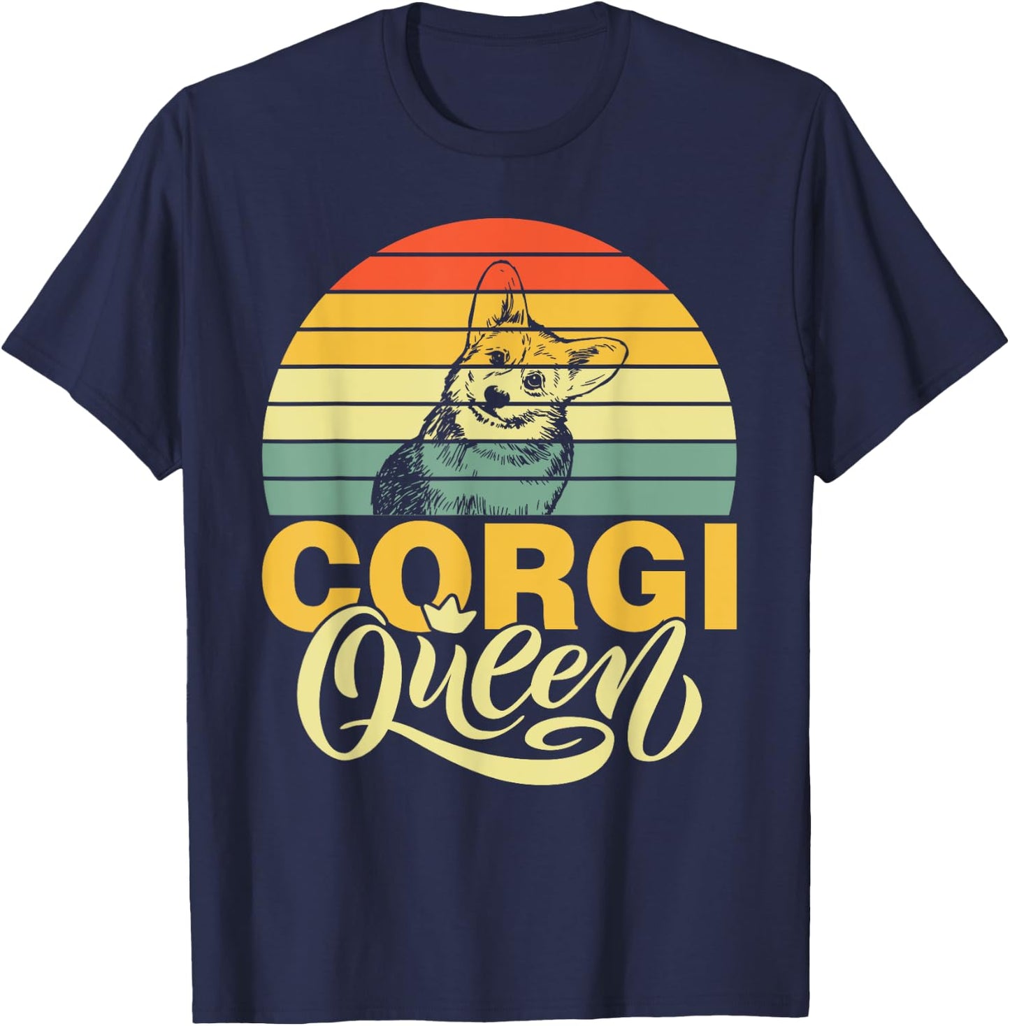 Corgi Queen T-Shirt - T-Shirt | Navy