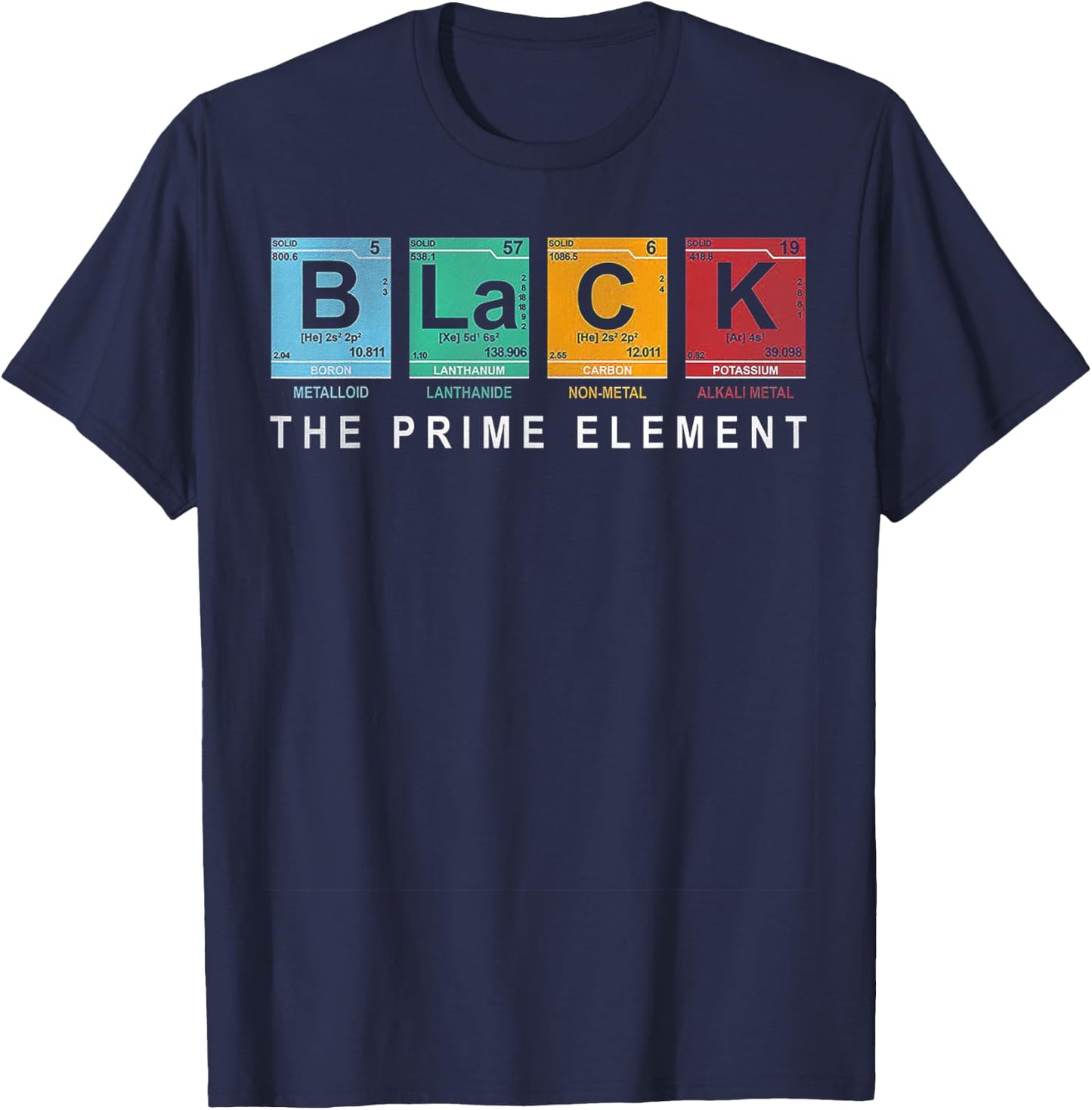 Black The Prime Element Periodic Table T-Shirt - T-Shirt | Navy