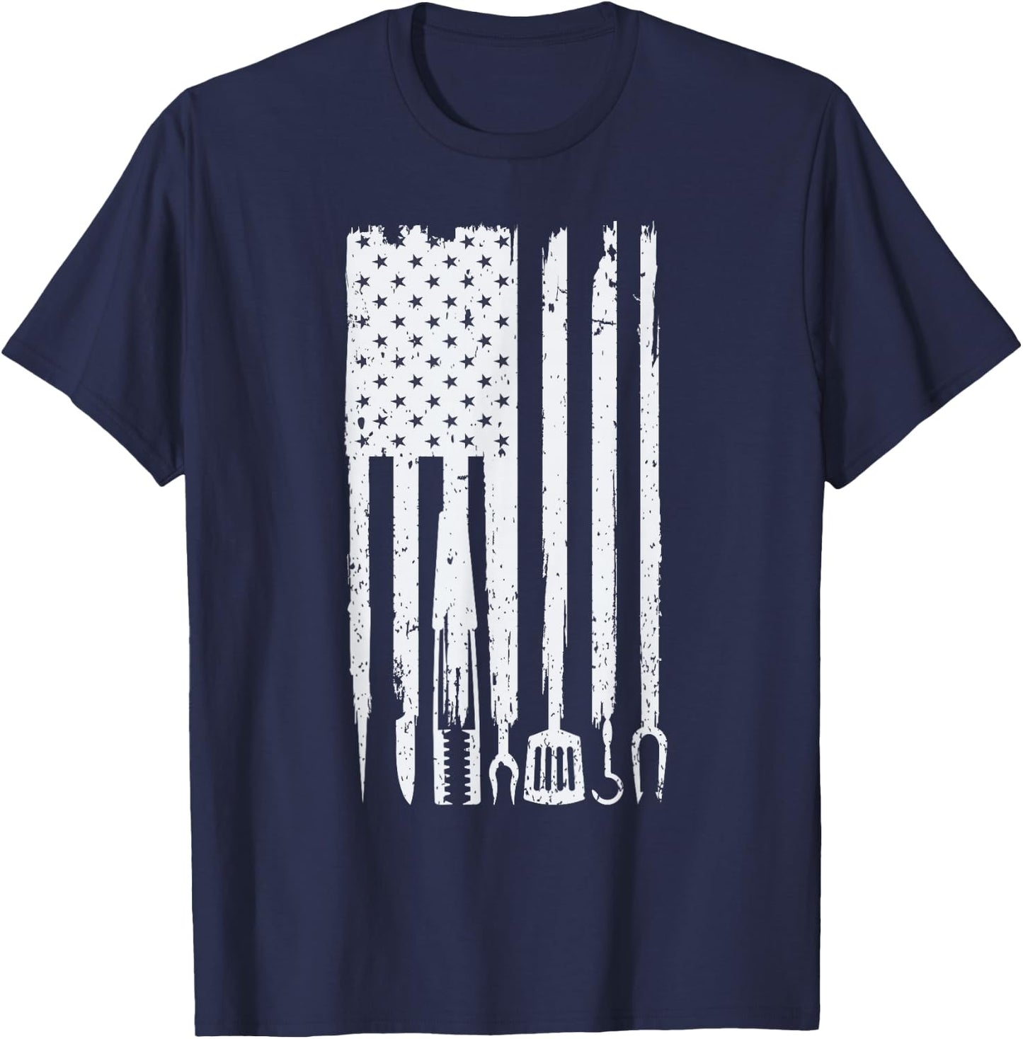 Funny BBQ Design! for Fans of Smoking, Grilling and Barbecue T-Shirt - T-Shirt | Navy