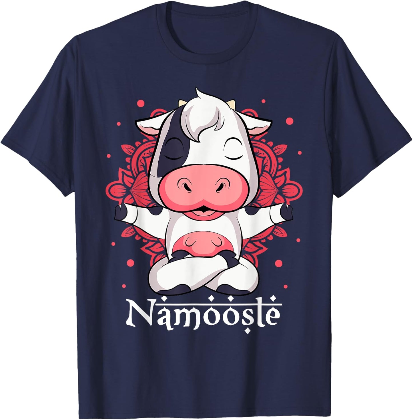 Cow Yoga Namoostee Shirt Funny Cow Lovers Gift Namaste Yoga T-Shirt - T-Shirt | Navy