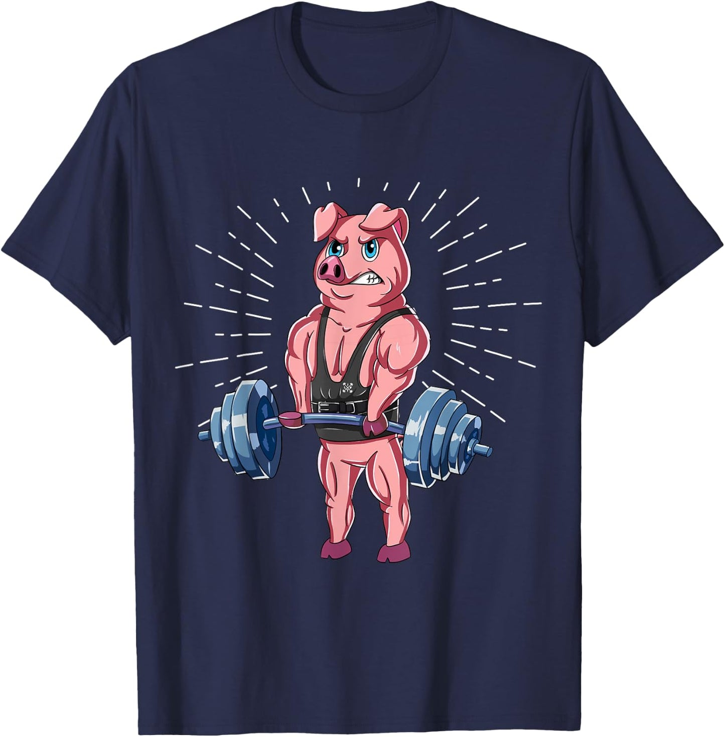 Pig Deadlift Fitness Gym Weightlifting T-Shirt - T-Shirt | Navy