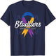 Bladder Cancer Awareness Purple Blue And Yellow Ribbon Gift T-Shirt - T-Shirt | Navy