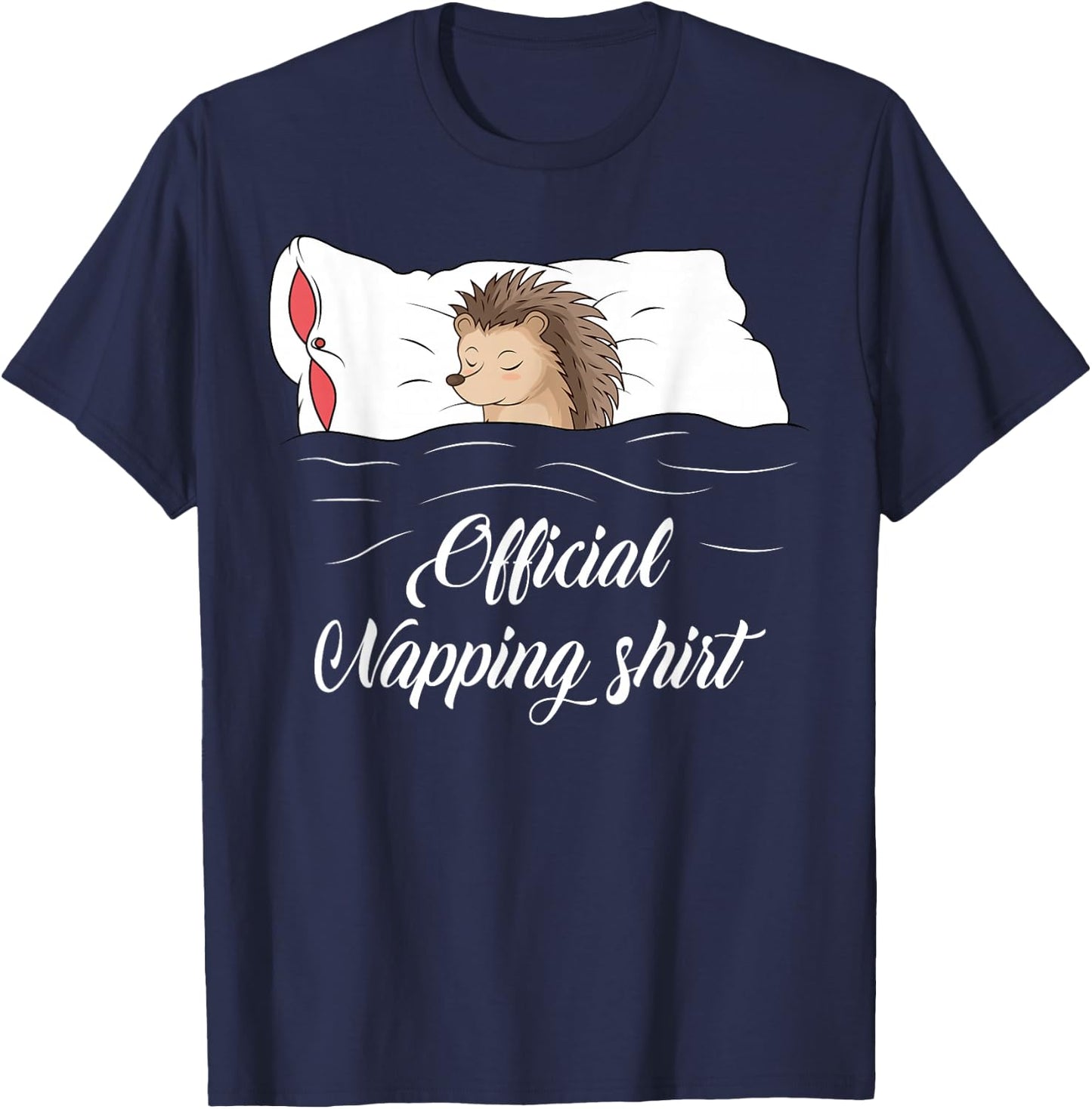 Sleeping Hedgehog Lover Pyjamas Official Napping T-Shirt - T-Shirt | Navy