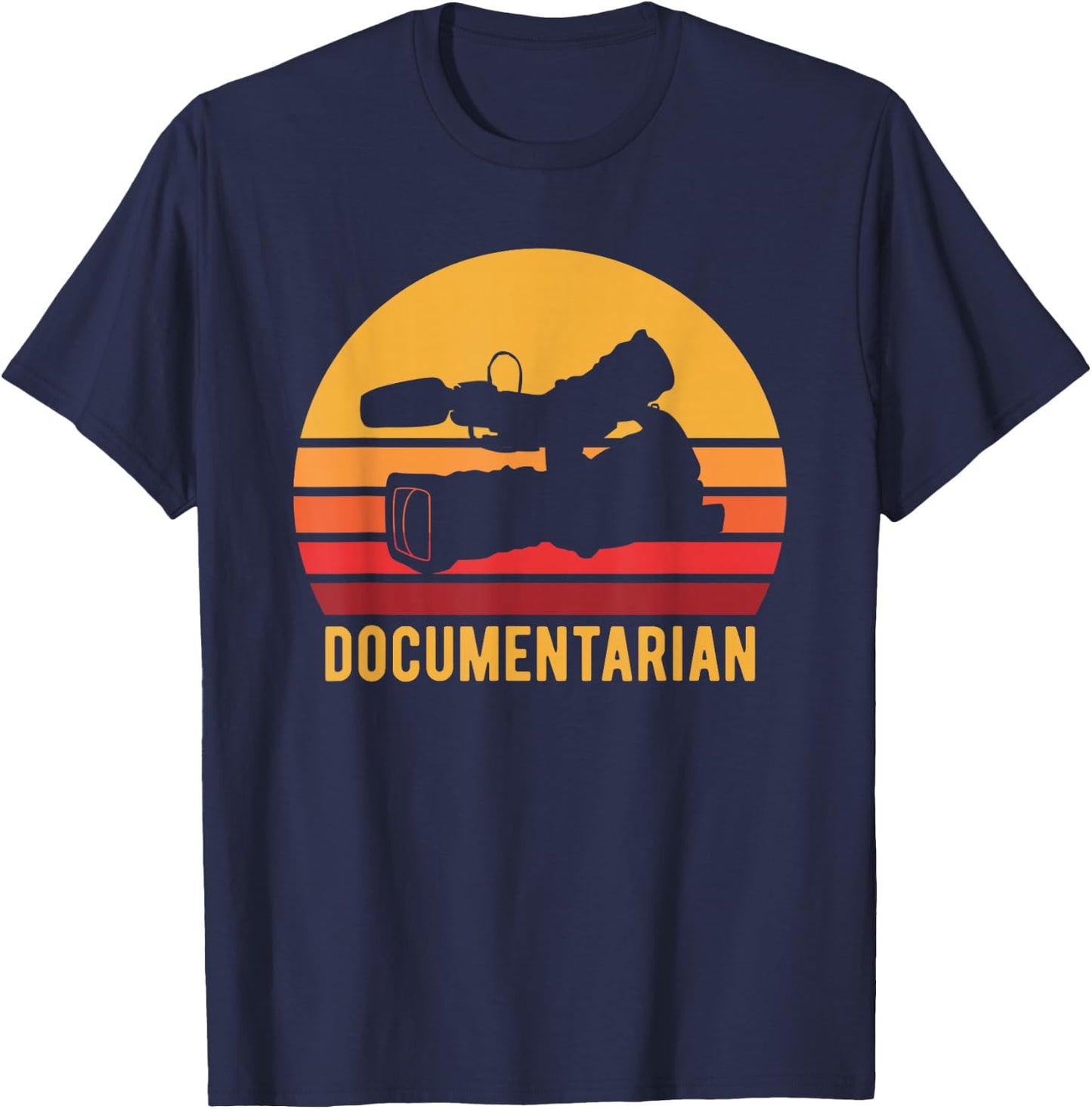Retro Documentarian Filmmaking Camera Documentary Filmmaker T-Shirt - T-Shirt | Navy