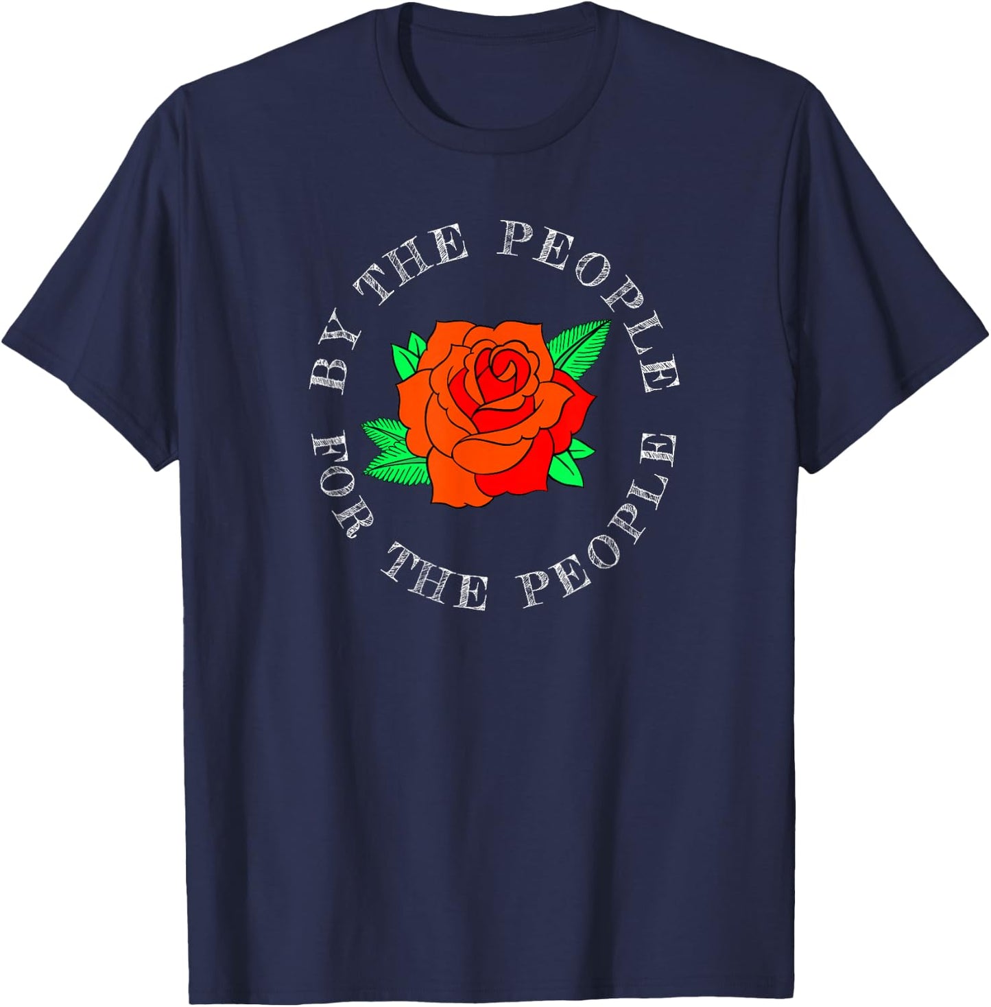 Leftist Union Socialist Rose Fist Democratic Socialism T-Shirt - T-Shirt | Navy