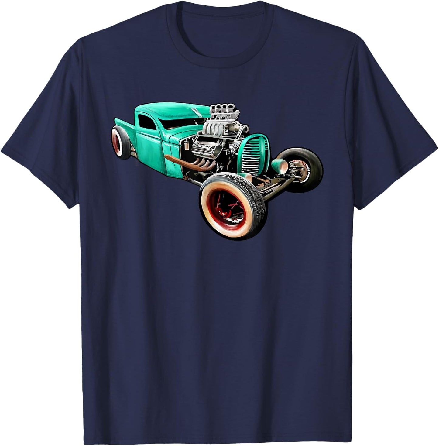 Rust Bucket Outline Funny Hot Retro Rod Diesel Cars Gift Men T-Shirt - T-Shirt | Navy