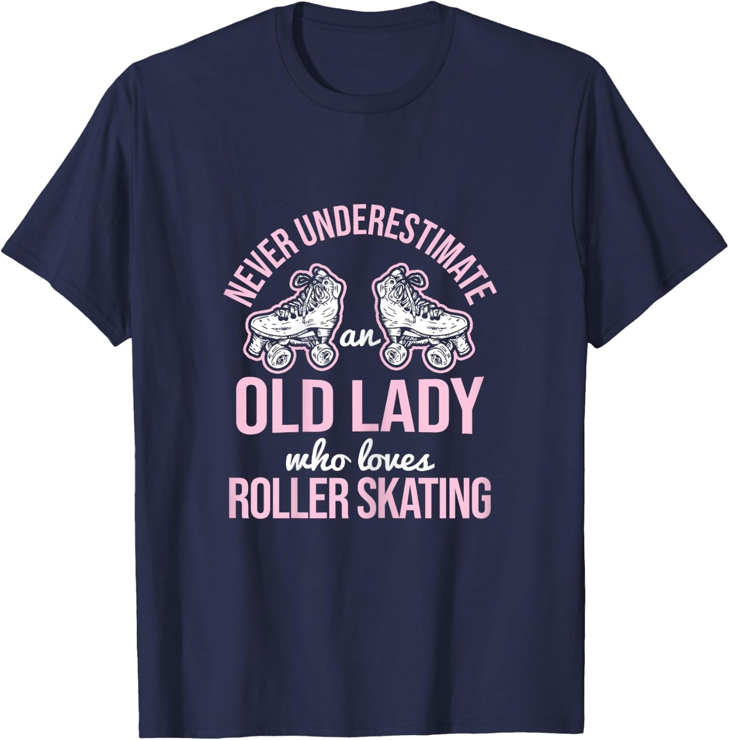 Old Lady Loves Roller Derby Roller Skating Roller Skate T-Shirt - T-Shirt | Navy