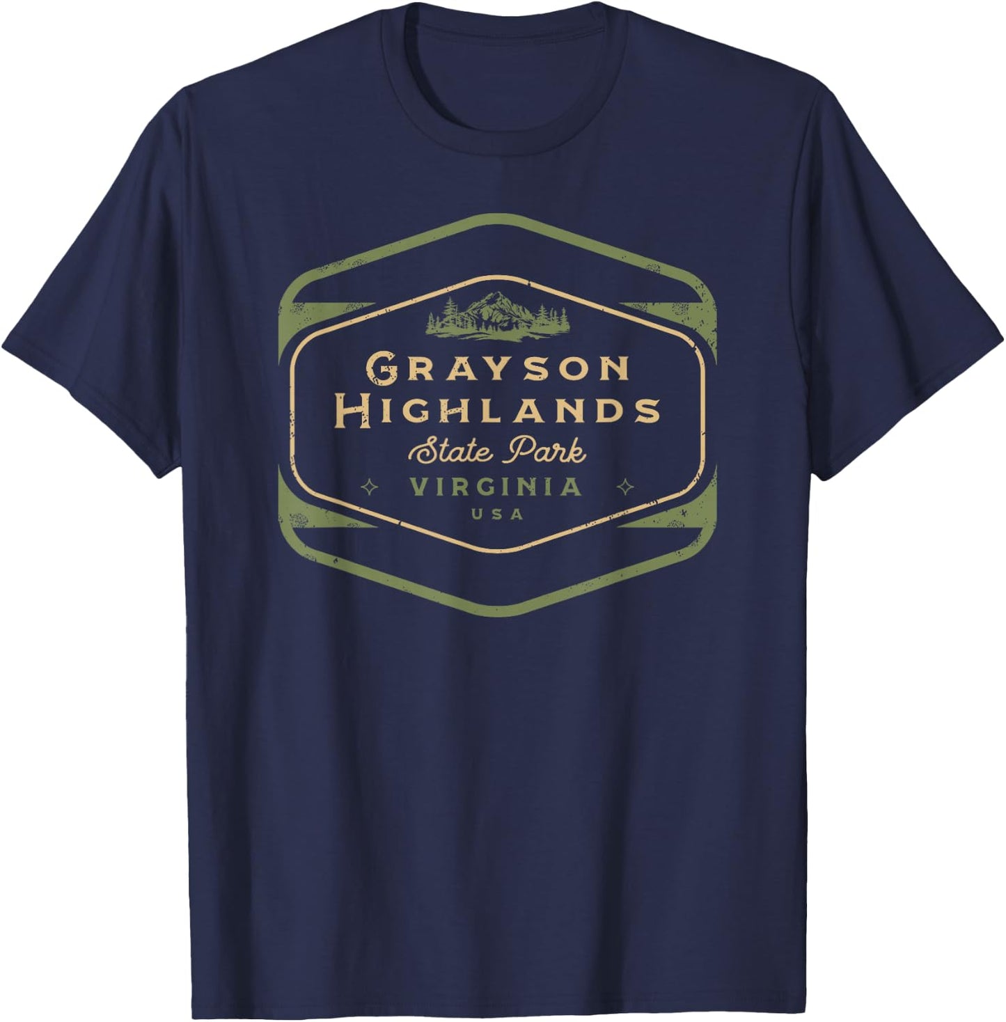 Grayson Highlands State Park Retro Vintage T-Shirt - T-Shirt | Navy
