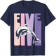 5th Birthday Gift Dolphin Fan 5 Years old Girl T-Shirt - T-Shirt | Navy