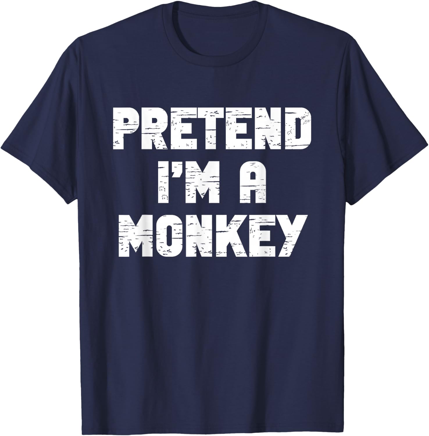 Halloween Pretend I'm A Monkey Costume Funny Lazy Kids Adult T-Shirt - T-Shirt | Navy