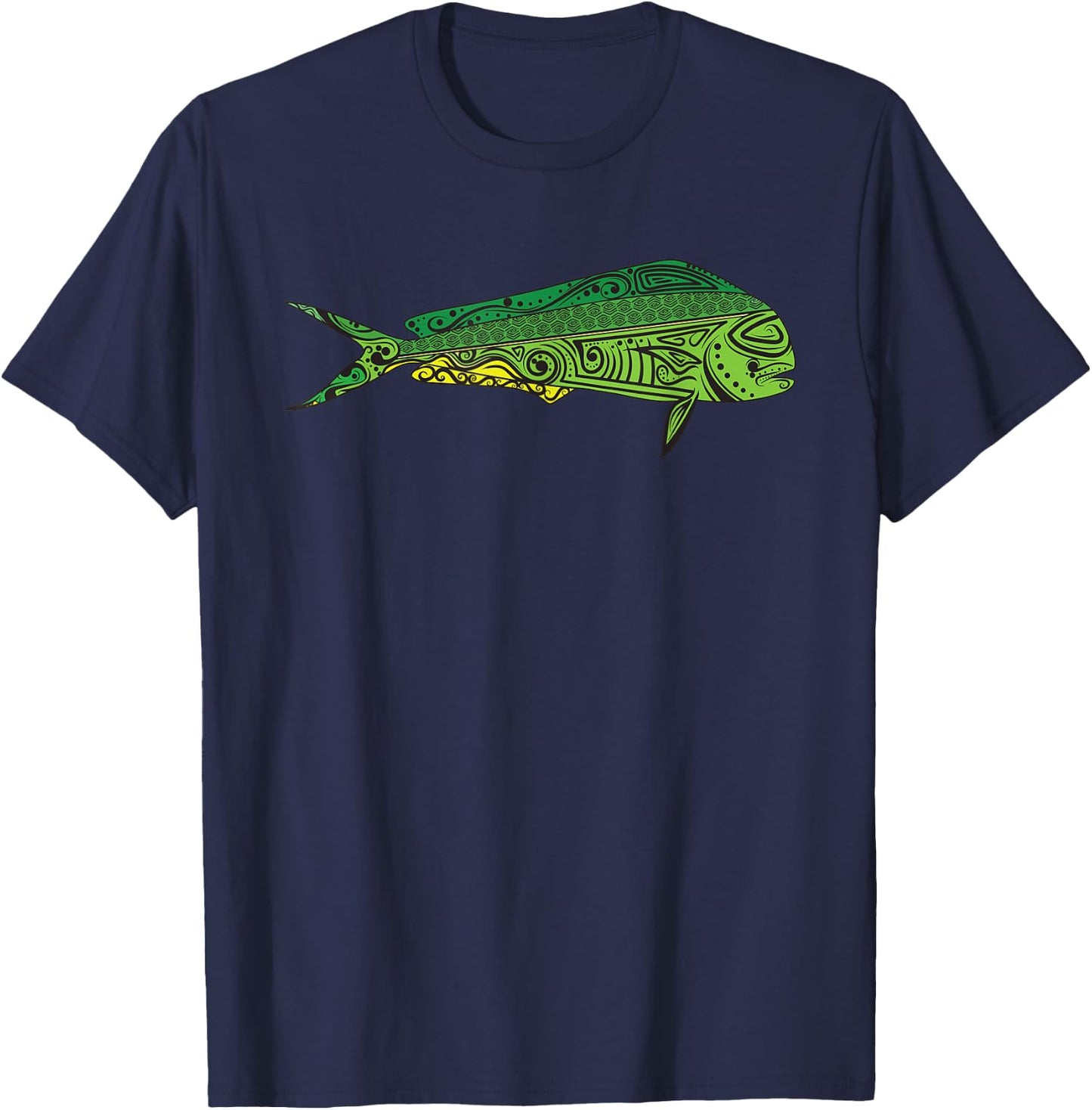 Mahi Mahi - Native Hawaiian - Hawaiian Tribal T-Shirt - T-Shirt | Navy