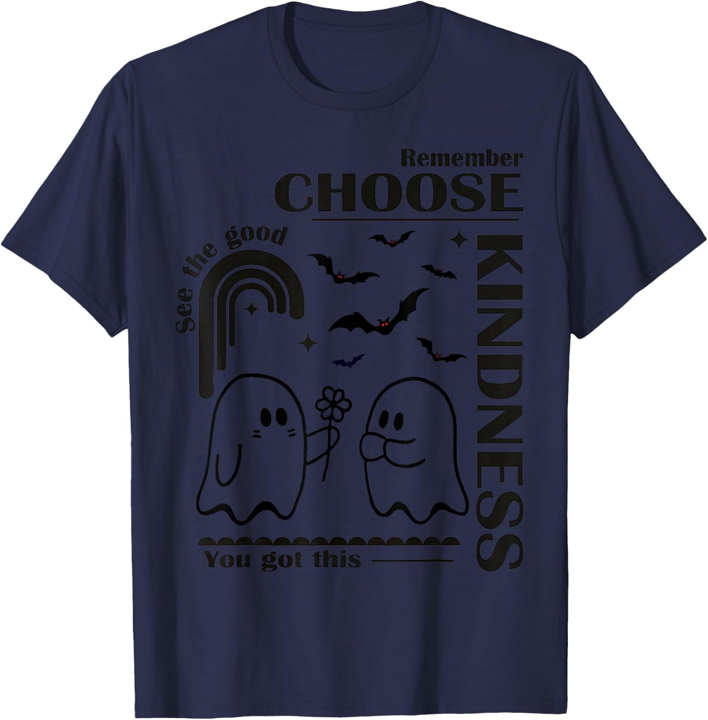 Unity Day Orange Halloween Boo Ghost Choose Kindness Kids T-Shirt - T-Shirt | Navy
