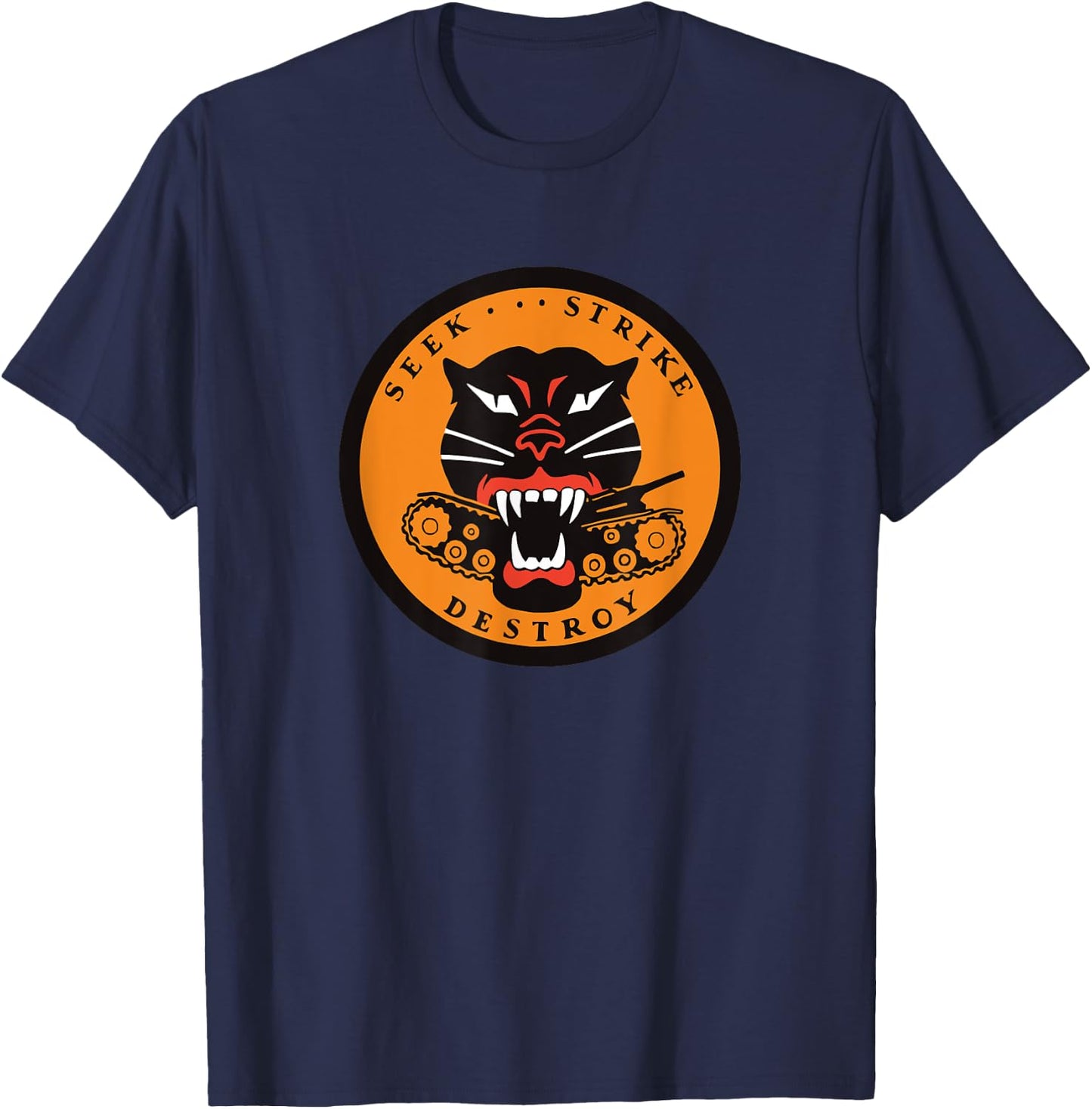 WWII Tank Destroyer Panther Seek Strike Destroy T-Shirt - T-Shirt | Navy