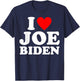 I Love Joe Biden - Heart Gift T-Shirt - T-Shirt | Navy