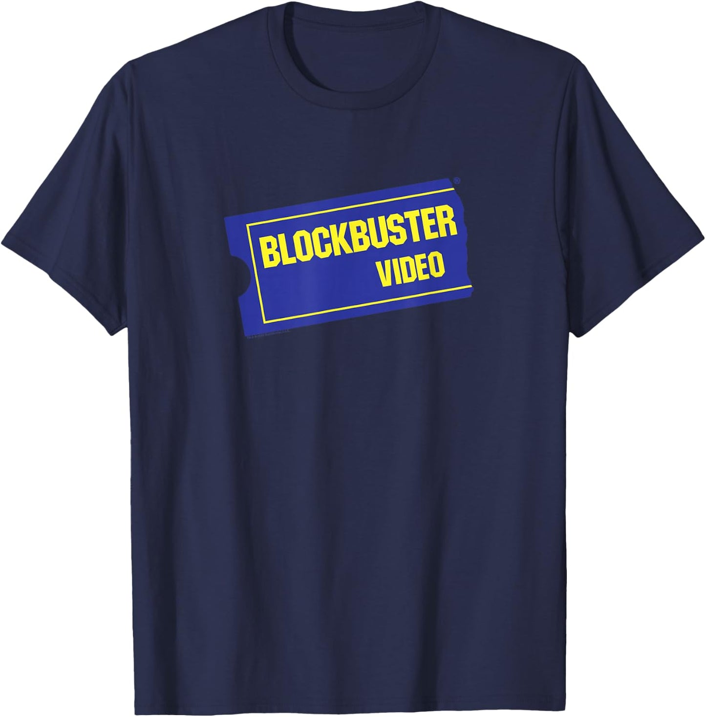 Blockbuster Vintage Ticket Logo Retro Video Rental Store T-Shirt - T-Shirt | Navy