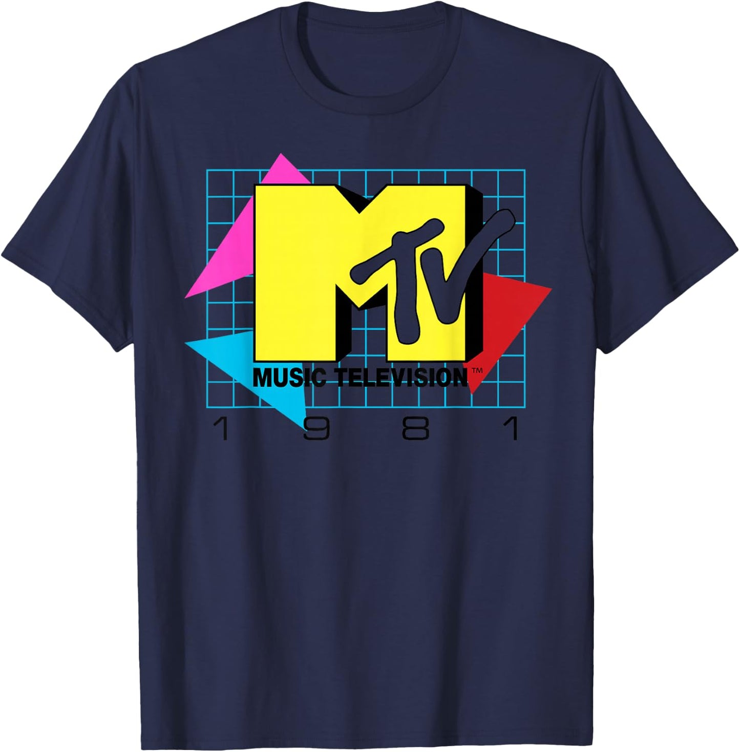 MTV Music Television 1981 Logo Small T-Shirt - T-Shirt | Navy