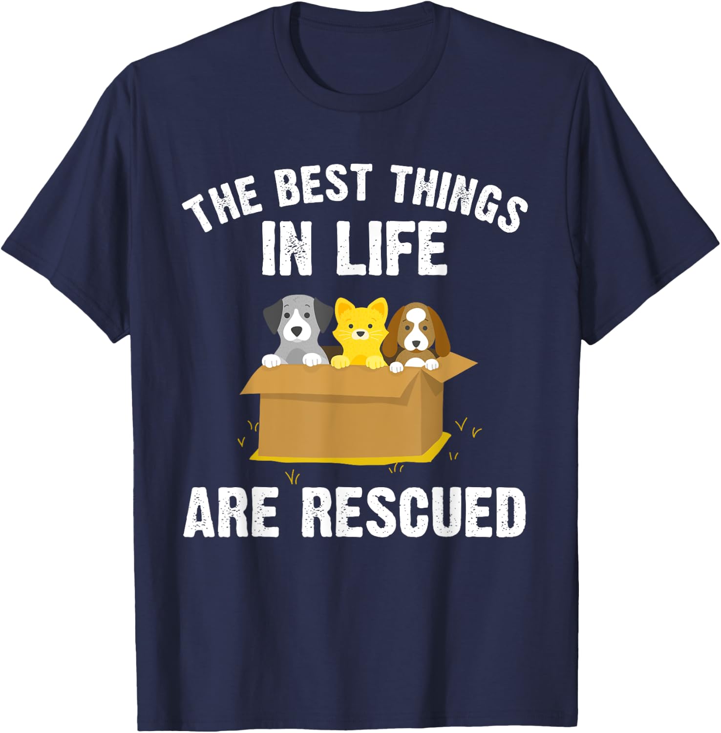 Cool Animal Rescue Art Women Animal Rescuer Lover T-Shirt - T-Shirt | Navy