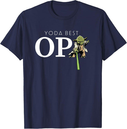 Star Wars Yoda Lightsaber Best Opa Birthday Father’s Day T-Shirt - T-Shirt | Navy