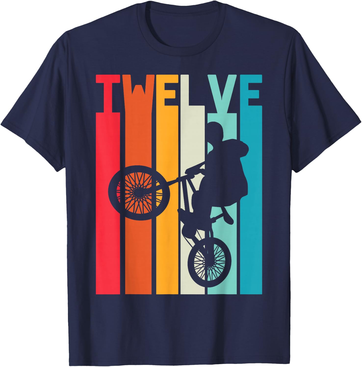 12 Year Old BMX Birthday Gift Party Boys Dirt Biking 12th T-Shirt - T-Shirt | Navy