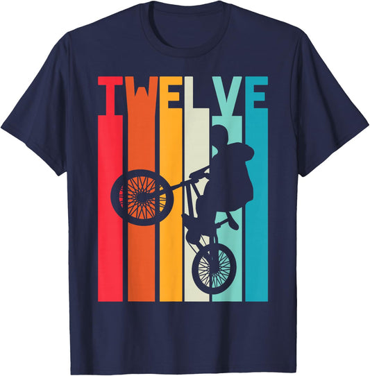 12 Year Old BMX Birthday Gift Party Boys Dirt Biking 12th T-Shirt - T-Shirt | Navy