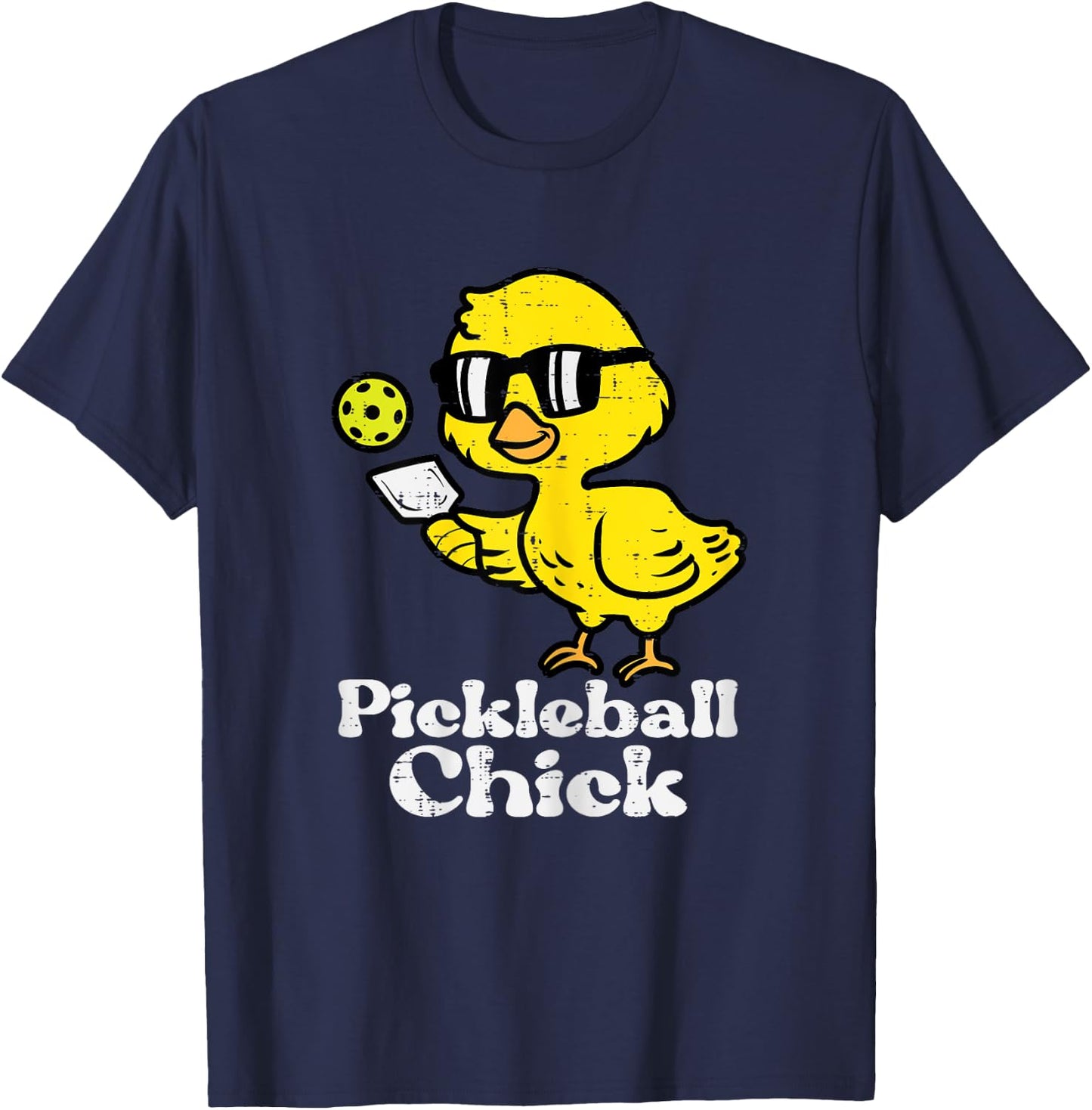 Pickleball Chick Funny Pickle Ball Women Girls Kids Toddler T-Shirt - T-Shirt | Navy