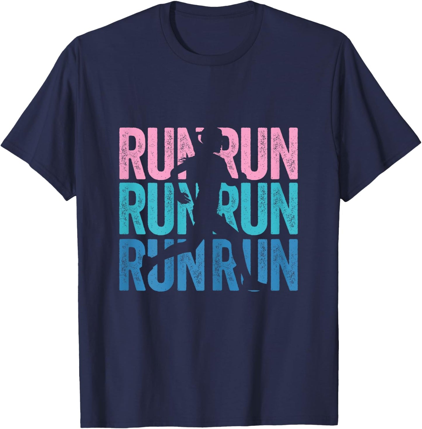 Retro RUN Runner Jogger Marathon Vintage for Girls Women T-Shirt - T-Shirt | Navy