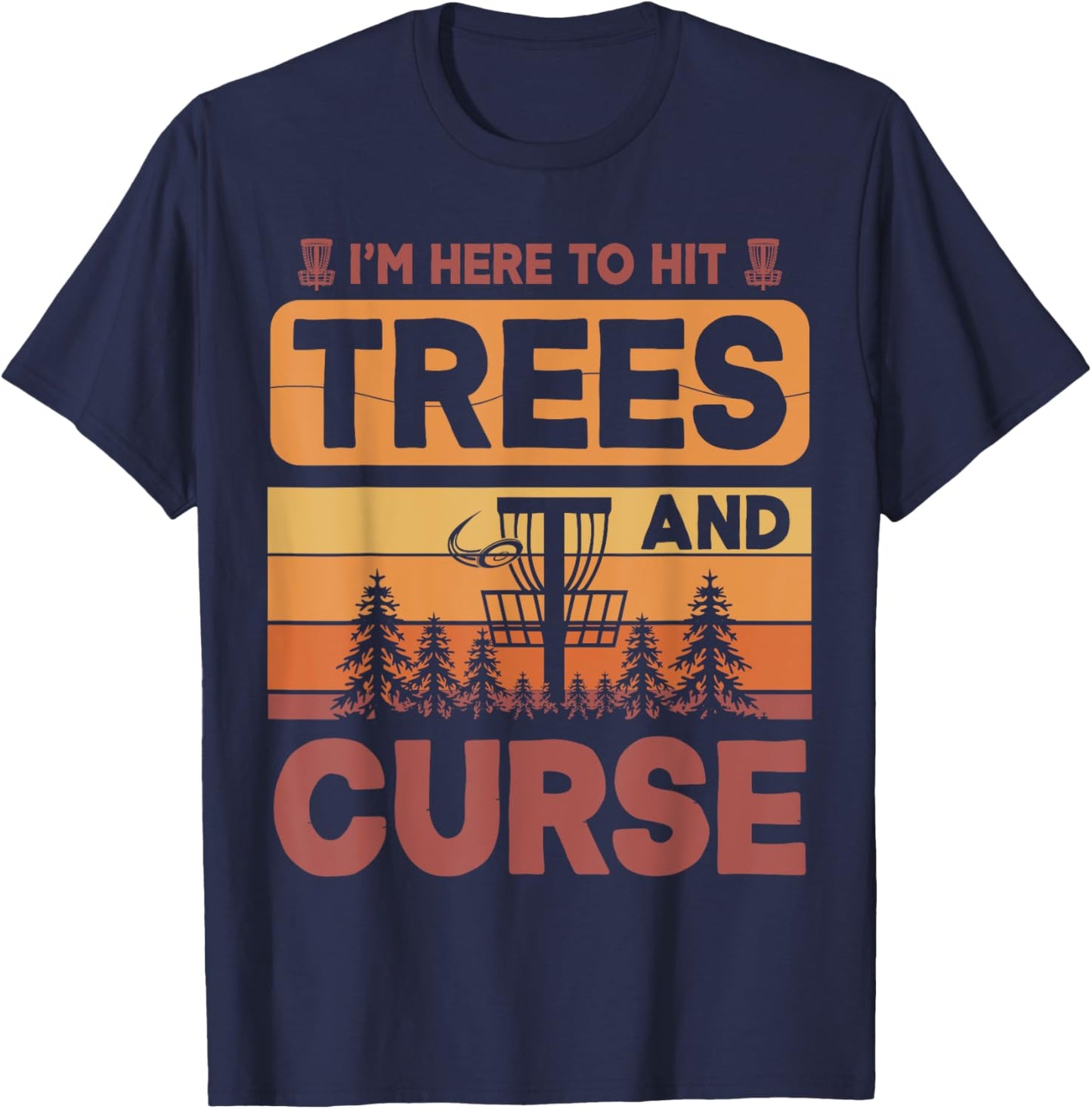 Funny Disc Golf Player Frisbee Basket T-Shirt - T-Shirt | Navy