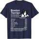 Funny Boston Terrier Facts Nutrition Gift Boston Terrier mom T-Shirt - T-Shirt | Navy