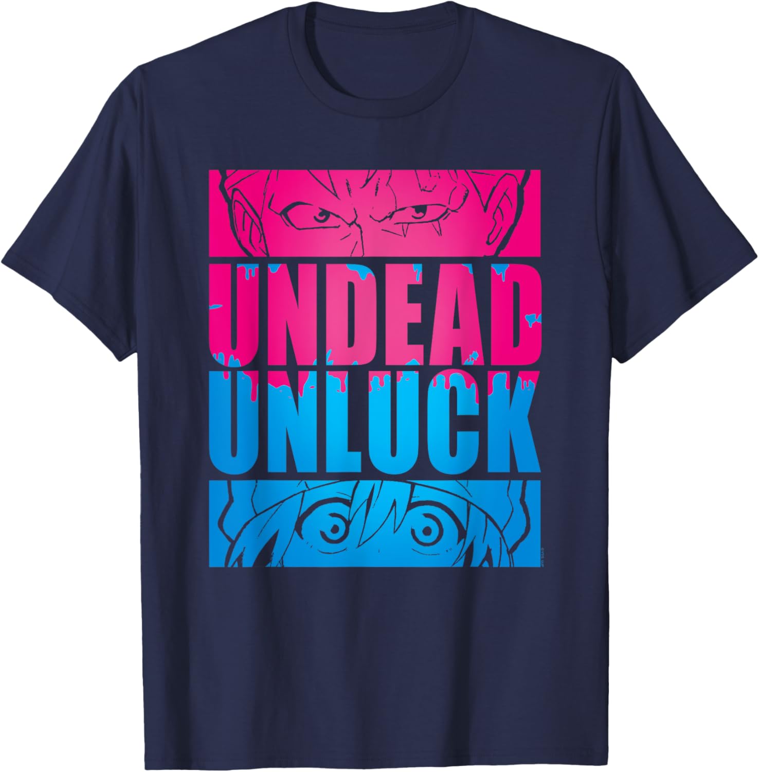 Undead Unluck Andy & Fuuko Eye Panels T-Shirt - T-Shirt | Navy