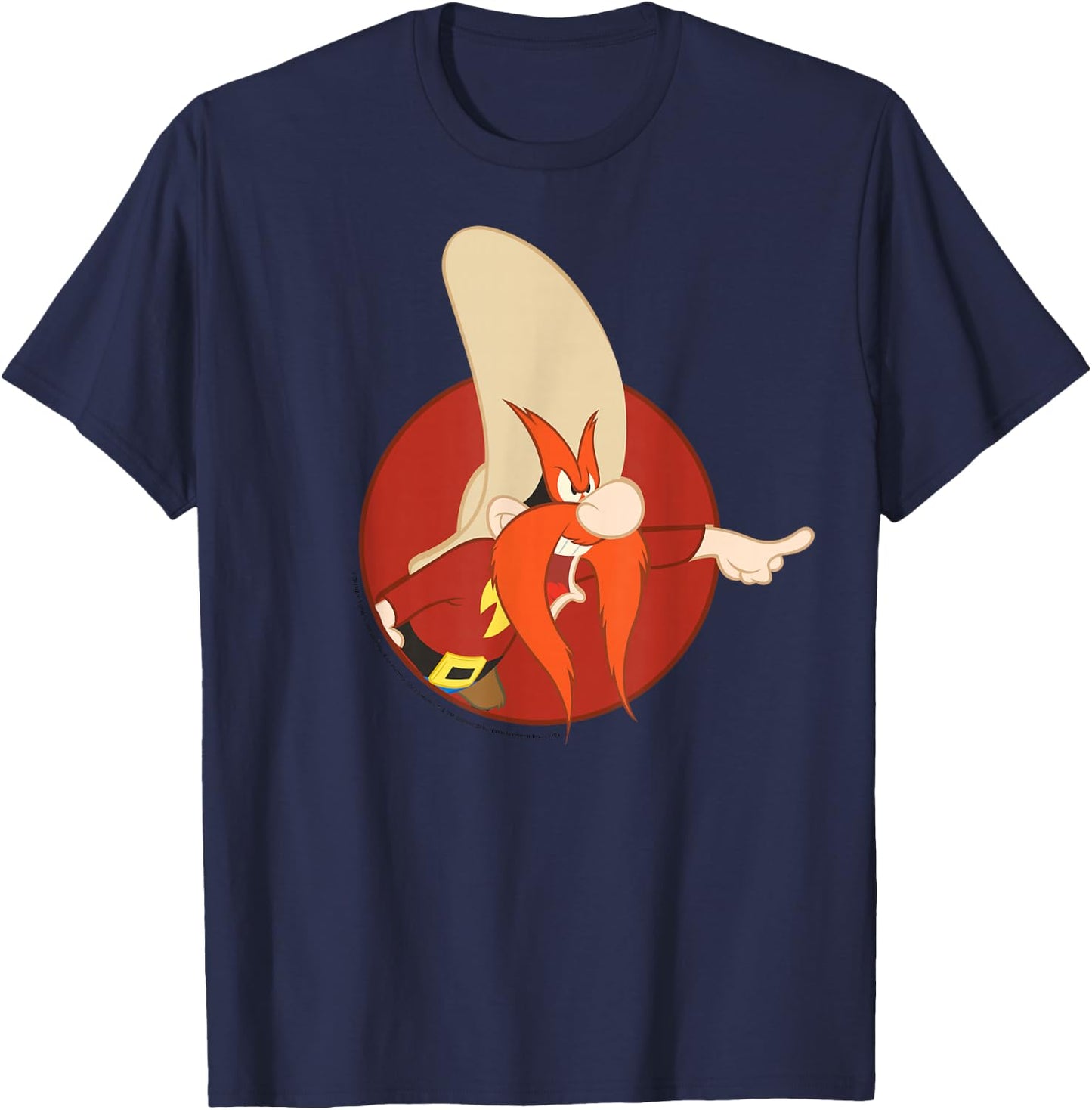 Looney Tunes Yosemite Sam Red Circle Portrait T-Shirt - T-Shirt | Navy
