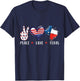 Peace Love Texas Flag Grown Souvenirs Women Kids Small T-Shirt - T-Shirt | Navy
