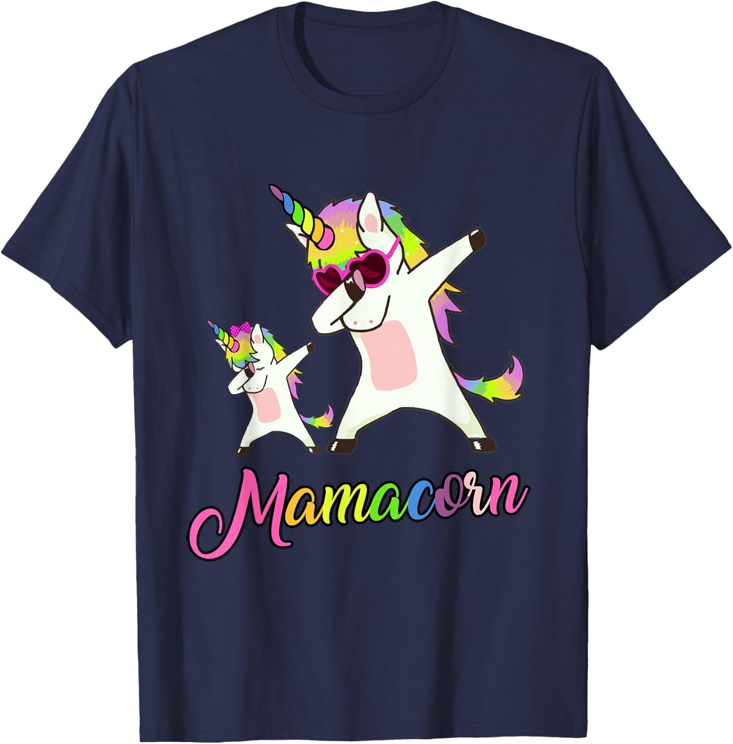 Mamacorn Funny Unicorn Mommy Unicorn Girl and Mother T-Shirt - T-Shirt | Navy